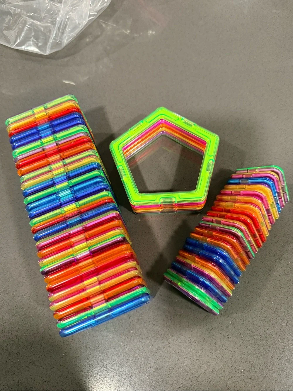 54-Piece Magnetic Building Tiles Set Colorful STEM Toy